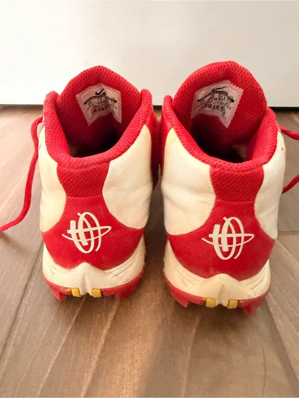 Nike Kids Red and White baseball cleats